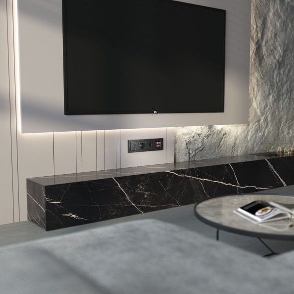 ТВ-розетка оконечная (Hammar черный) Werkel W1283008