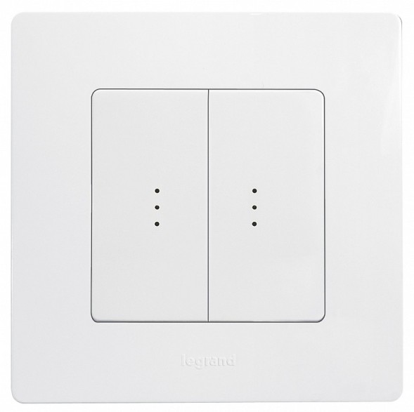Выключатель/переключатель Legrand Etika белый двухклавишный с подсветкой 10 A 250 В~ 672216
