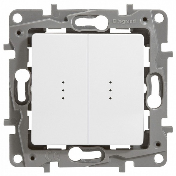 Выключатель/переключатель Legrand Etika белый двухклавишный с подсветкой 10 A 250 В~ 672216