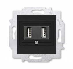 USB зарядка ABB Levit антрацит двойная 2CHH290040A6063 5014H-A00040 63W