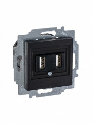 USB зарядка ABB Levit антрацит двойная 2CHH290040A6063 5014H-A00040 63W