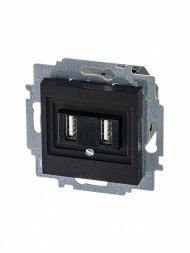USB зарядка ABB Levit антрацит двойная 2CHH290040A6063 5014H-A00040 63W
