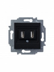USB зарядка ABB Levit антрацит двойная 2CHH290040A6063 5014H-A00040 63W