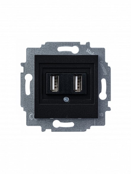 USB зарядка ABB Levit антрацит двойная 2CHH290040A6063 5014H-A00040 63W