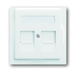 Плата центральная (накладка) ABB Impuls альпийский белый для коммуникационных розеток с суппортами 1810 1812 1814 1816 и 1818 с полем для надписи 2CKA001753A8667 1800-74