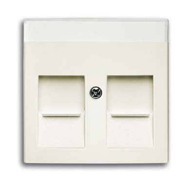 Плата центральная (накладка) ABB Basic 55 chalet-white для коммуникационных розеток с суппортами 1810 1812 1814 1816 1818 1819 и 1820 с полем для надписи 2CKA001710A3943 1800-96-507