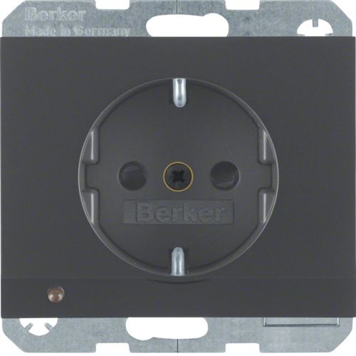 Розетка Berker K.1 антрацитовый SCHUKO с подсветкой для ориентирования 41097006