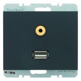 Розетка USB/3.5mm AUDIO Berker K.1 антрацитовый 3315397006