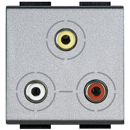 Разъем Bticino LivingLight Air Алюминий 3xRCA NT4283