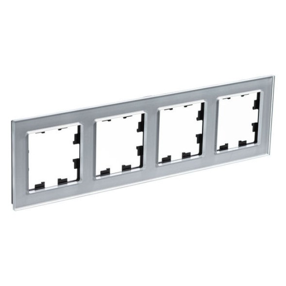 Рамка Schneider Electric Atlasdesign четверная Nature алюминий стекло ATN320304