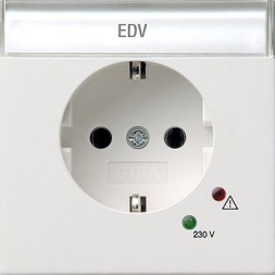 Розетка Gira F100 Белый с защитой от перенапряжения 0451112