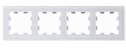 Рамка Schneider Electric Atlasdesign четверная Nature матовое белое стекло ATN330104