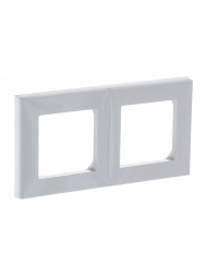 Рамка ABB Levit Серый / Белый 2 поста 2CHH015020A6016 3901H-A05020 16W