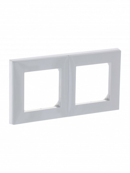 Рамка ABB Levit Серый / Белый 2 поста 2CHH015020A6016 3901H-A05020 16W