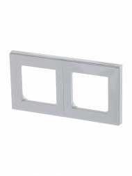 Рамка ABB Levit Серый / Белый 2 поста 2CHH015020A6016 3901H-A05020 16W