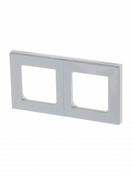 Рамка ABB Levit Серый / Белый 2 поста 2CHH015020A6016 3901H-A05020 16W