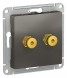 Аудиорозетка двойная Schneider Electric Atlasdesign Сталь ATN000987