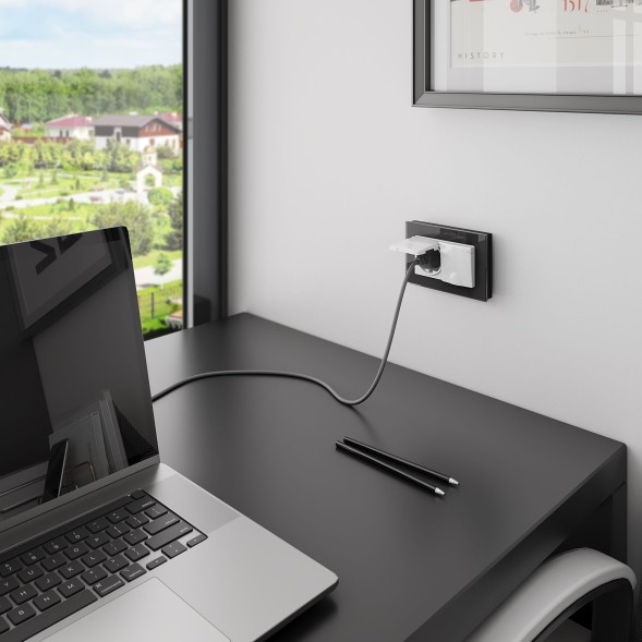 Розетка двойная влагозащ. с зазем. с защит. крышками и шторками (белый) Werkel W1172201