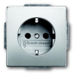 Розетка ABB Pure Steel Сталь SCHUKO 16А 250В с защитными шторками 2CKA002013A5374 20 EUCKS-866-500