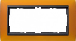 Рамка Gira Event Янтарный / Черный без перегородки 2 поста 100214