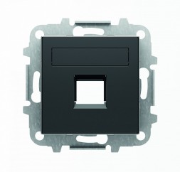 Накладка ABB Sky для 1-го суппорта/разъёма типа 2017 или 2018 шторками и полем Чёрный бархат 2CLA851810A1501 8518.1 NS