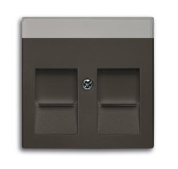 Плата центральная (накладка) ABB Basic 55 chateau-black для коммуникационных розеток с суппортами 1810 1812 1814 1816 1818 1819 и 1820 с полем для надписи 2CKA001710A3942 1800-95-507