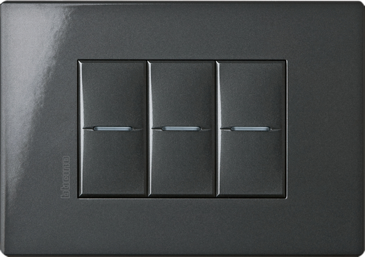 Рамка Bticino Axolute Air Антрацит 3-модульная HW4803HS