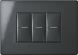 Рамка Bticino Axolute Air Антрацит 3-модульная HW4803HS