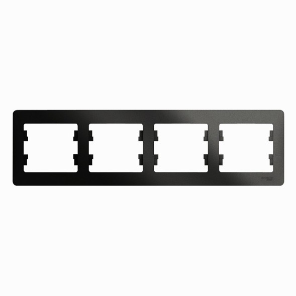 Рамка Schneider Electric Glossa Антрацит 4 поста горизонтальная GSL000704