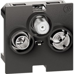 Розетка телевизионно-радио-спутниковая Bticino Living Now TV-R-SAT 2 модуля K4210M2D