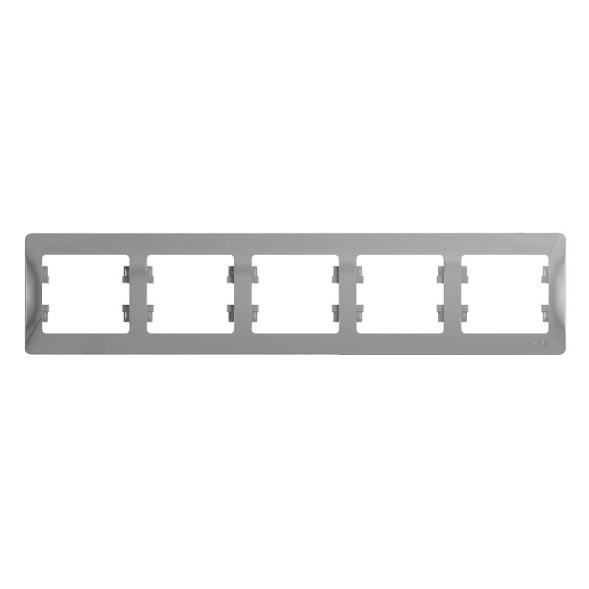 Рамка Schneider Electric Glossa Алюминий 5 постов горизонтальная GSL000305