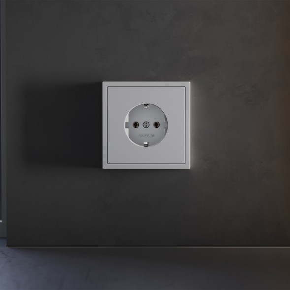 Накладка для розетки с заземлением, S70 (серый)