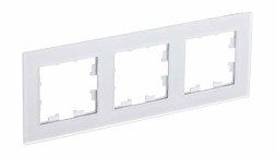 Рамки Schneider Electric Atlasdesign матовое белое стекло 3-постовая ATN330103