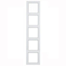 Рамка Berker Q.3 Полярная белизна с эффектом бархата, 5 постов вертикальная 10156099