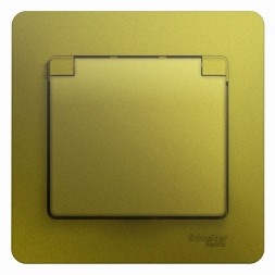 Розетка с зазем. со шторками с крышкой,IP20,16А,250В, в сборе Schneider Electric Glossa Фисташковый GSL001046