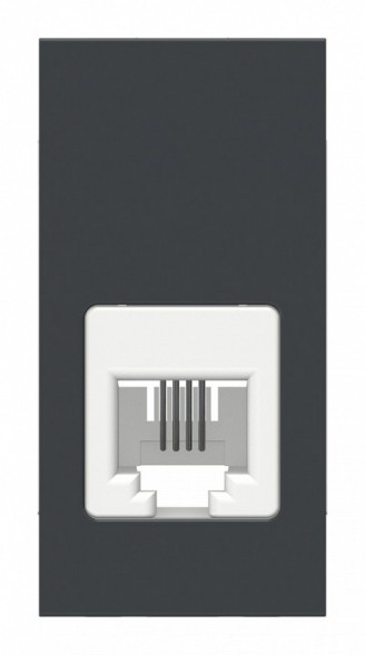 Розетка телефонная RJ12 Schneider Electric Unica Modular Антрацит 1очная, 1 Модуль NU349154