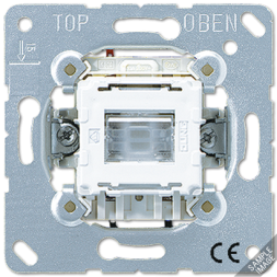 Выключатель Jung 1-клавишный возвратно нажимной 2-х полюсной возм контрольной подсветки 502KOTU