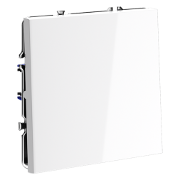 Перекрестный переключатель встраиваемый VOLTUM S70 одноклавишный 10А, (белый глянцевый)