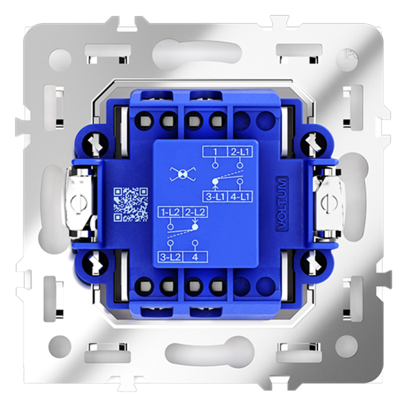 Перекрестный переключатель встраиваемый VOLTUM S70 одноклавишный 10А, (белый глянцевый)