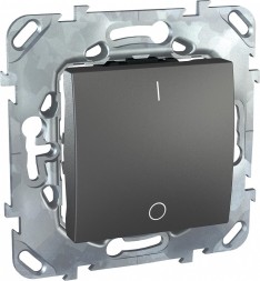 Двухполюсный Одноклавишный выключатель Schneider Electric Unica Class Top графит 16a MGU5.262.12ZD