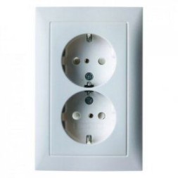 Двойная штепсельная розетка Berker S.1 полярная белизна, матовый SCHUKO, цельная 47549909