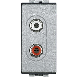 Разъем Аудио 2хRCA Bticino LivingLight Air Алюминий NT4281