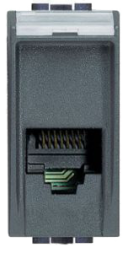 Розетка телефонная RJ12 Bticino LivingLight Air Антрацит размер 2 модуля L4258/12D