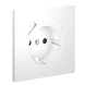 Накладка для розетки с заземлением и защитными шторками, с USB A+C, S70 (белый матовый)