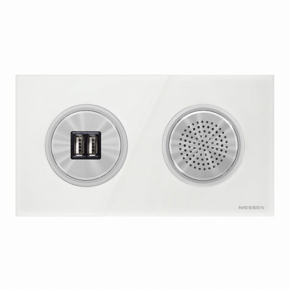 Рамка ABB Skymoon Белое стекло 2 поста 2CLA867200A3001 8672 CB