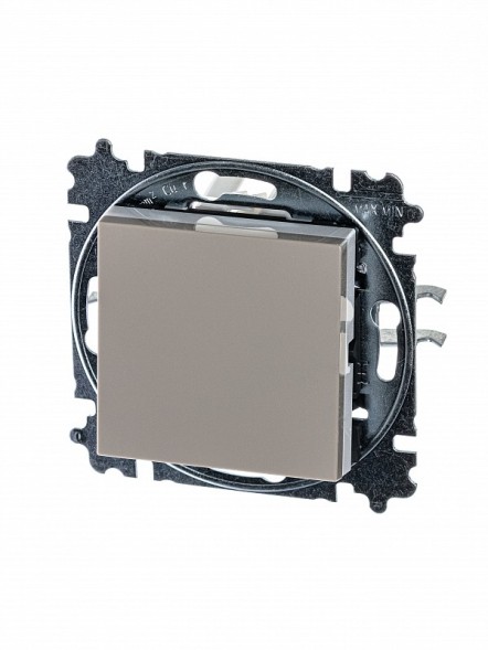 Выключатель ABB Levit кофе макиато / белый кнопочный одноклавишный 2CHH599145A6018 3559H-A91445 18W