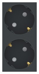 Розетка Schneider Electric Unica Studio Антрацит двойная, со шторками, с заземлением, винтовой зажим NU306754A