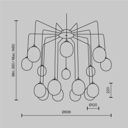 Подвесной светильник Maytoni MOD176PL-16G