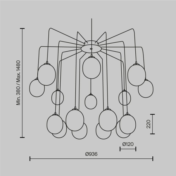 Подвесной светильник Maytoni MOD176PL-16G