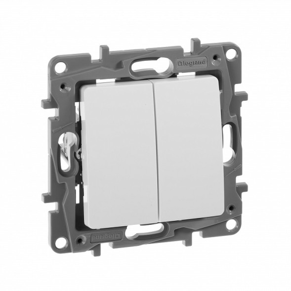 Выключатель/переключатель Legrand Etika белый двухклавишный 10 A 250 В~ 672212